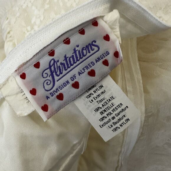 Vintage Flirtations Angelo Alfred Ivory Lace Strapless Tiered Dress Fit & Flare - Picture 11 of 14